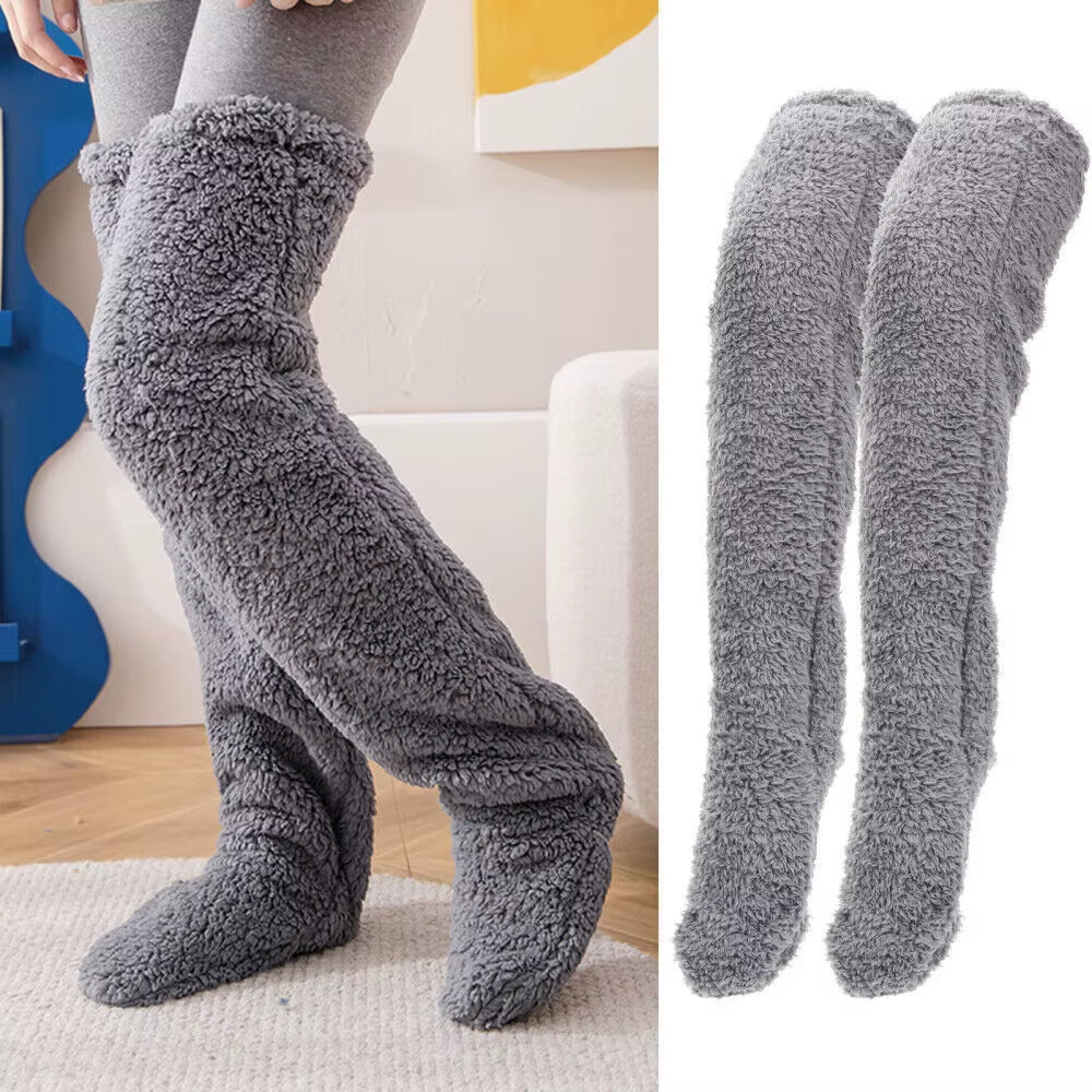 Snugglepaws Plush Cozy Fuzzy Sock Slippers - Warm and Soft Thick Home Floor Stockings