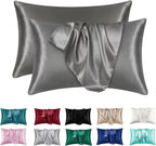 Queen Size Silk Satin Pillowcase Set of 2 for Hair and Skin Care