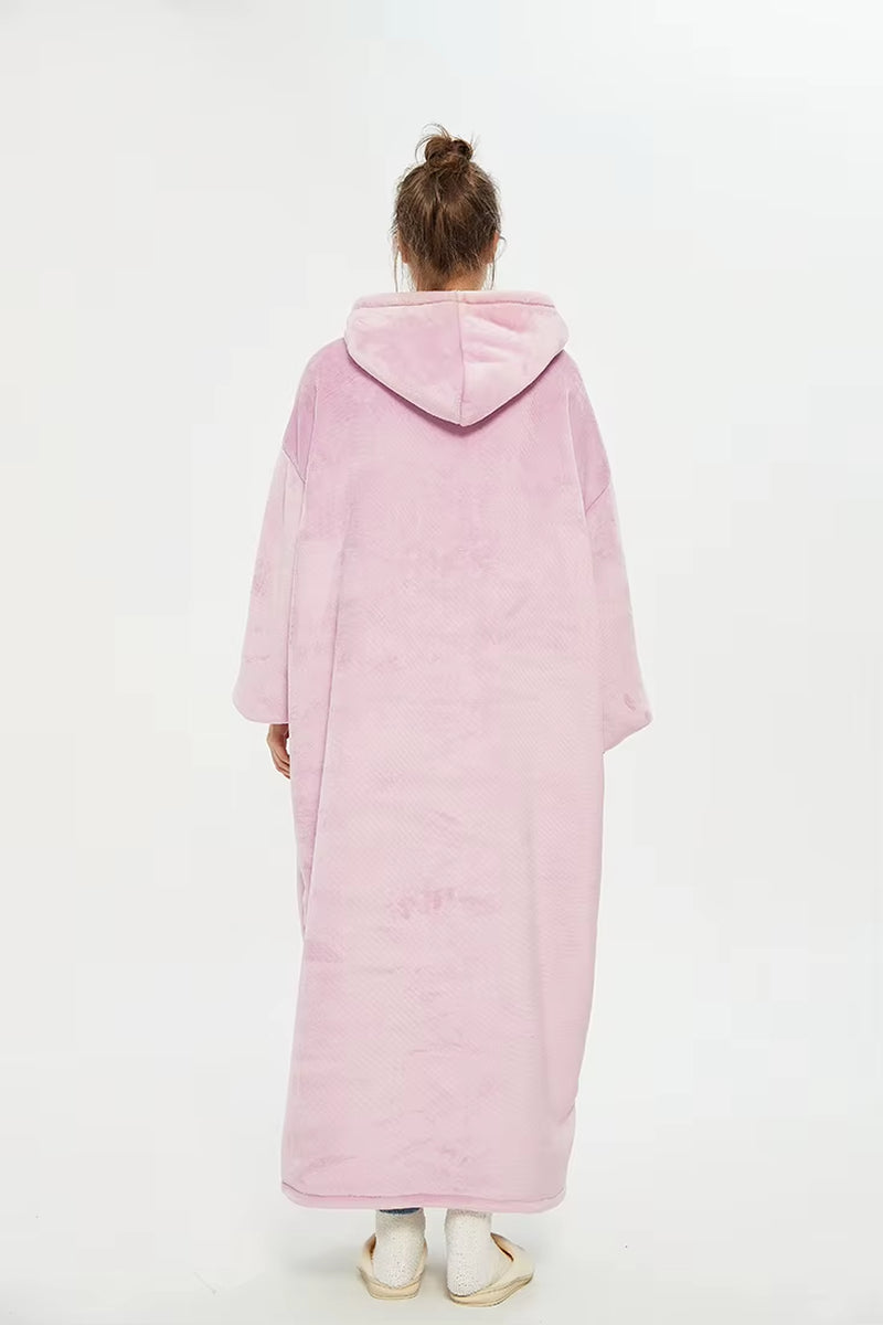 Plus Size Sherpa Wearable Hoodie Blanket for Adults - Oversized Custom Winter Apparel from China Factory