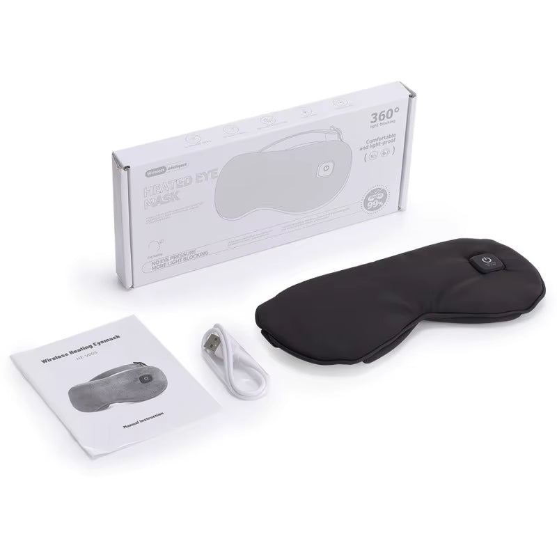 Cordless Intelligent Electric Heating Eye Mask - Rechargeable, Washable Hot Compress Sleep Mask