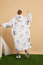 Plus Size Sherpa Wearable Hoodie Blanket for Adults - Oversized Custom Winter Apparel from China Factory
