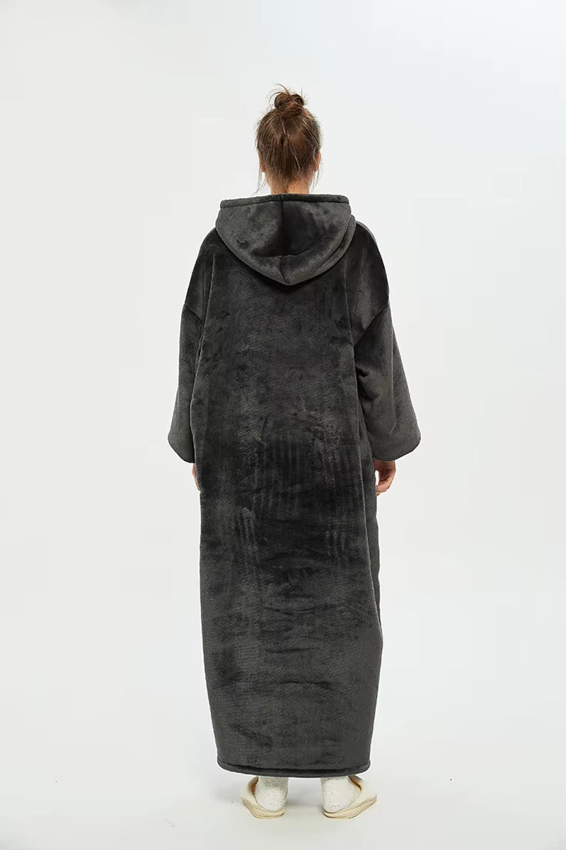 Plus Size Sherpa Wearable Hoodie Blanket for Adults - Oversized Custom Winter Apparel from China Factory
