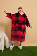 Plus Size Sherpa Wearable Hoodie Blanket for Adults - Oversized Custom Winter Apparel from China Factory