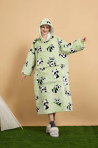 Plus Size Sherpa Wearable Hoodie Blanket for Adults - Oversized Custom Winter Apparel from China Factory
