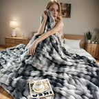 Luxury Faux Rabbit Fur Bubble Blanket - Soft, Warm, and Cozy Throw for Bedroom, Guest Room, and Living Room (4 lbs)