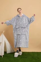 Plus Size Sherpa Wearable Hoodie Blanket for Adults - Oversized Custom Winter Apparel from China Factory