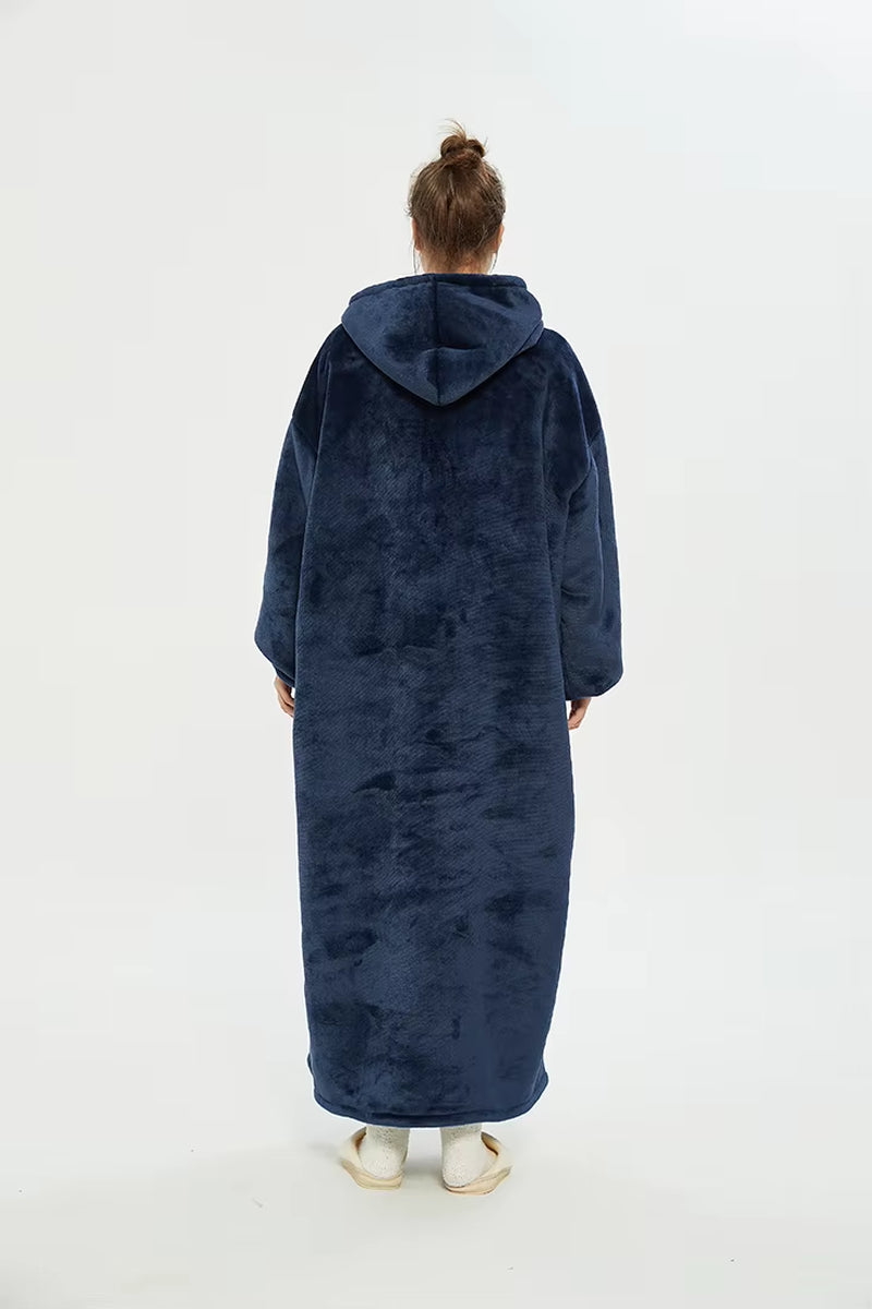 Plus Size Sherpa Wearable Hoodie Blanket for Adults - Oversized Custom Winter Apparel from China Factory