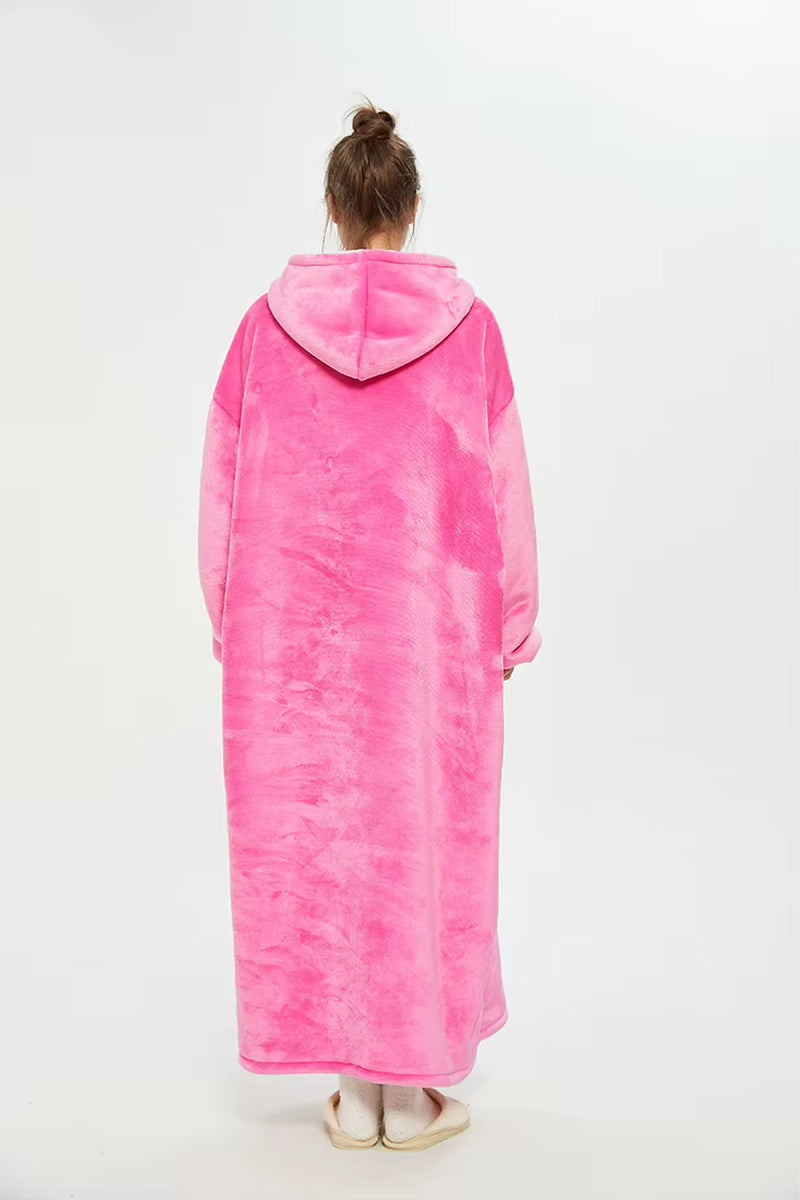 Plus Size Sherpa Wearable Hoodie Blanket for Adults - Oversized Custom Winter Apparel from China Factory