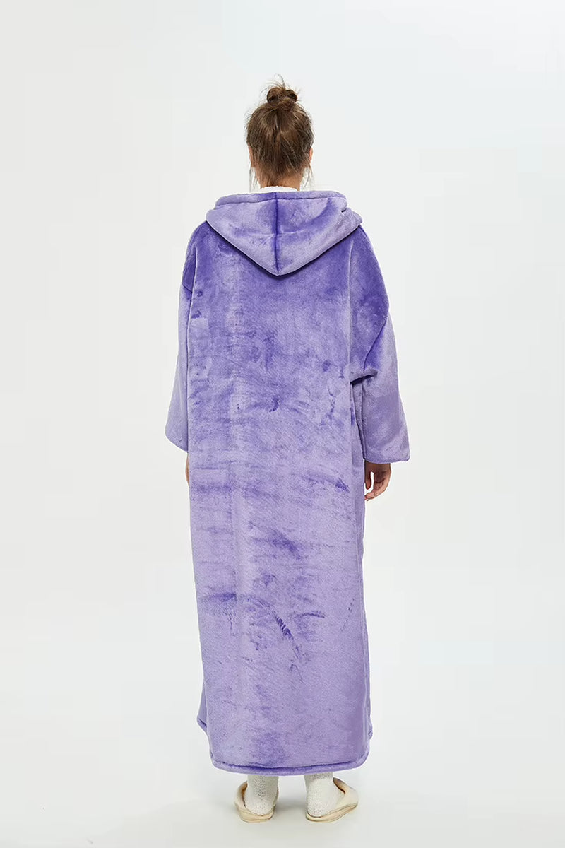 Plus Size Sherpa Wearable Hoodie Blanket for Adults - Oversized Custom Winter Apparel from China Factory