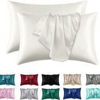 Queen Size Silk Satin Pillowcase Set of 2 for Hair and Skin Care