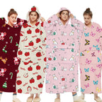 Plus Size Sherpa Wearable Hoodie Blanket for Adults - Oversized Custom Winter Apparel from China Factory