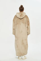 Plus Size Sherpa Wearable Hoodie Blanket for Adults - Oversized Custom Winter Apparel from China Factory